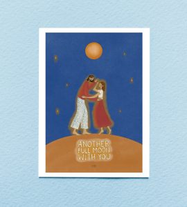 Another full moon with you, watercolor created for my lover, 2026