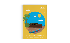 The stranded ship - French Guyana - Poster created especially for Vintage Péyi - Illustrator, 2021