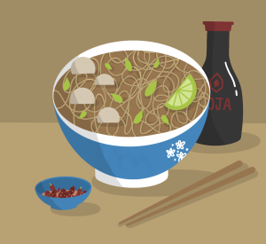 Noodles soup - Memory of my trip in Vietnam - Procreate, 2022