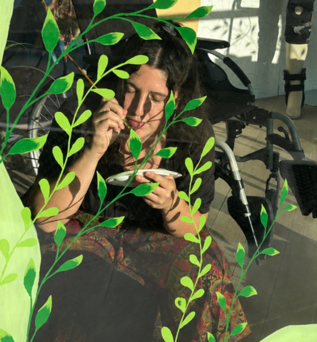 Window painting, july 2026, Pharmacie de la Cray, Voujeaucourt, France